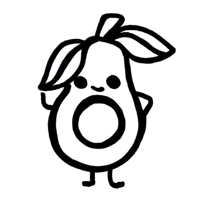 Zdarma Tisknutelné Avokádo omalovánka