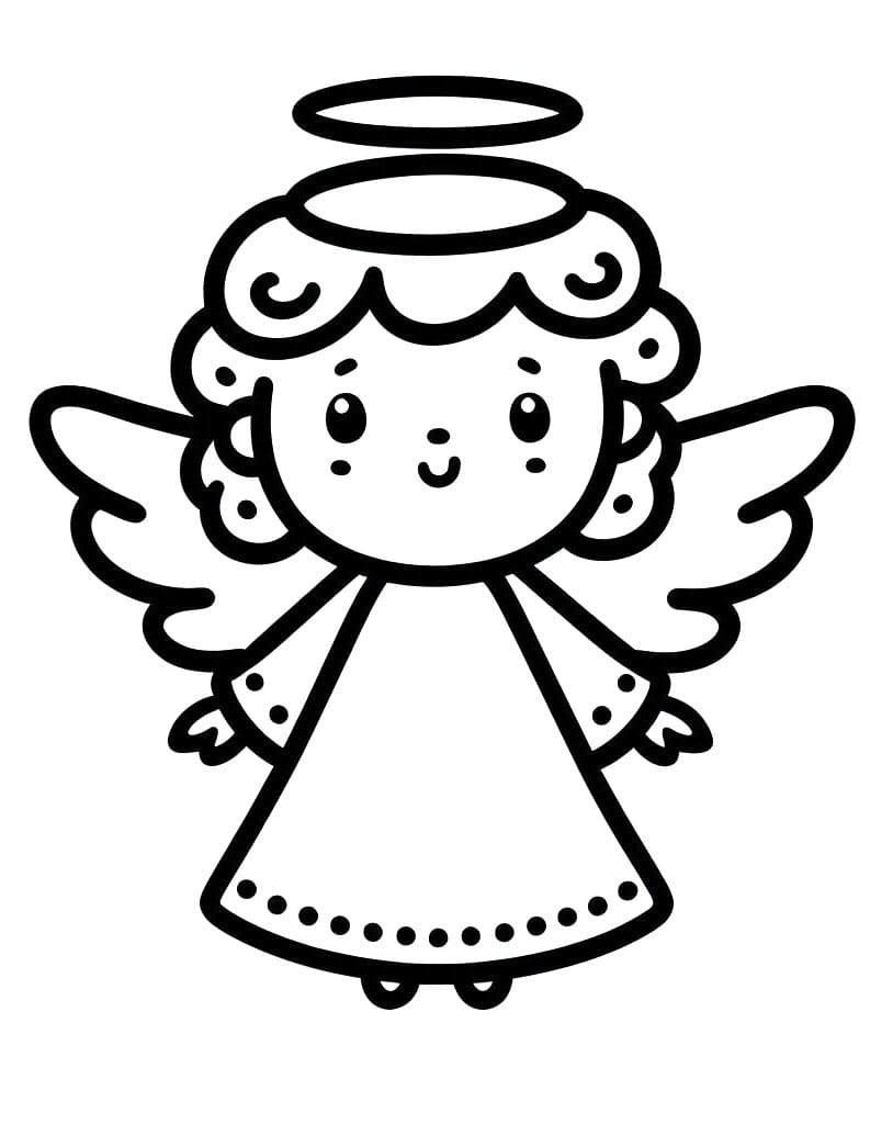 Zdarma Tisknutelný Anděl omalovánka