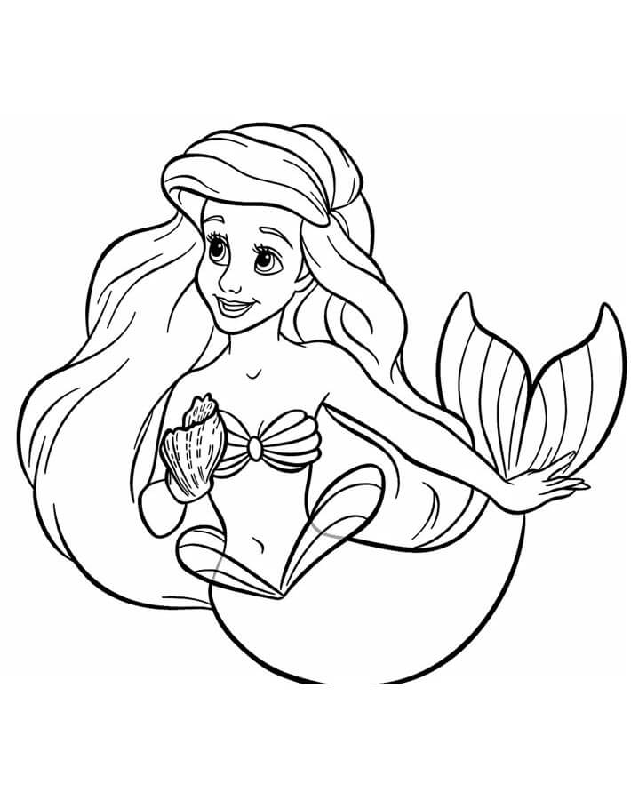 Zdarma Tisknutelný Ariel omalovánka