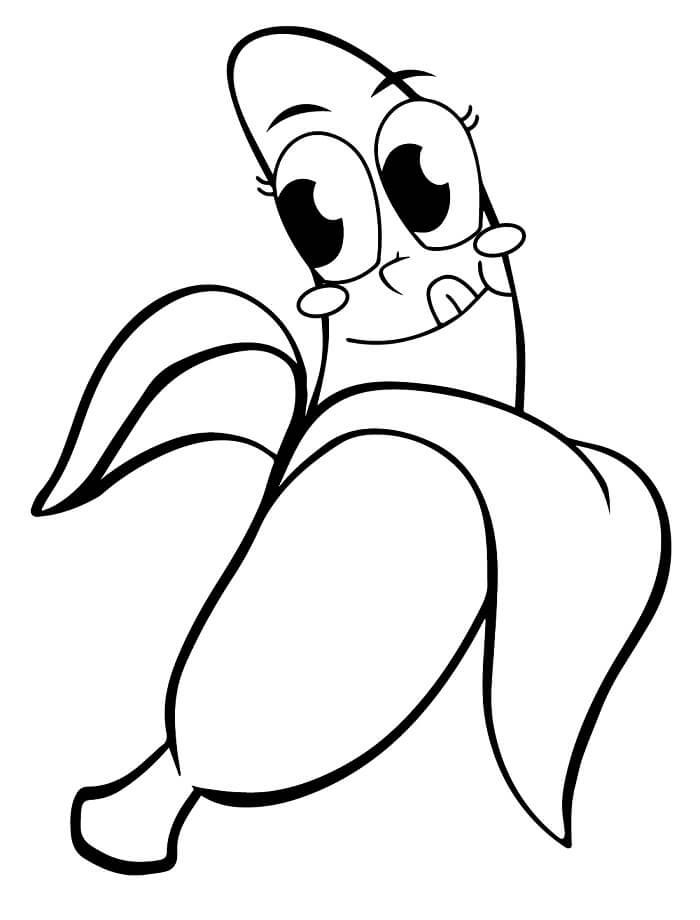 Zdarma Tisknutelný Banán omalovánka