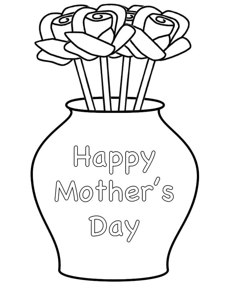 Zdarma Tisknutelný Den matek omalovánka