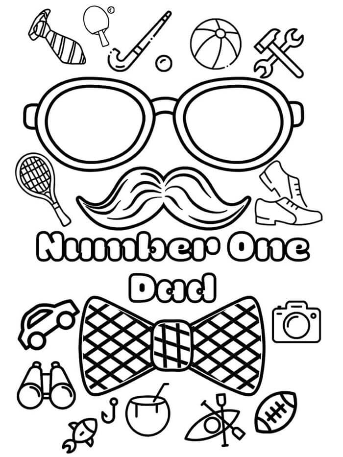 Zdarma Tisknutelný Den otců omalovánka