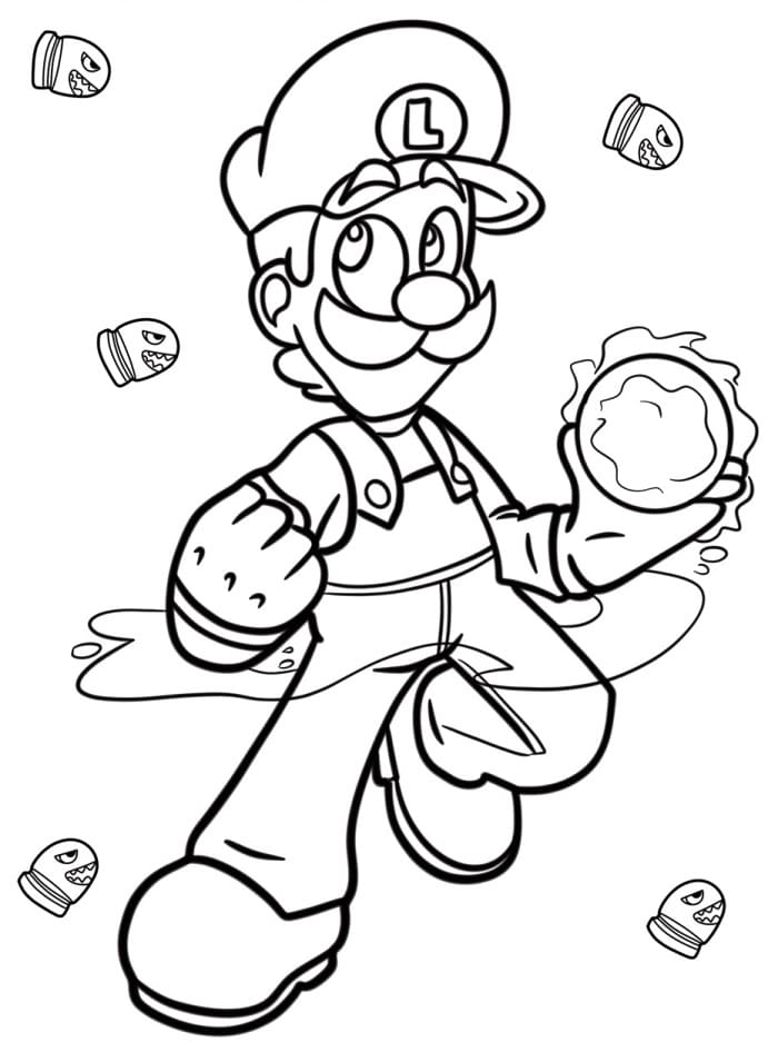 Zdarma Tisknutelný Luigi omalovánka