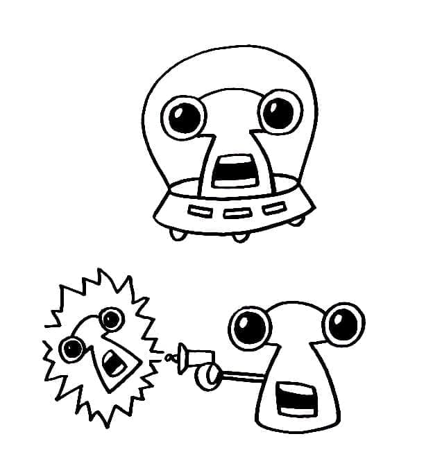 Zdarma Tisknutelný Mimozemšťan omalovánka