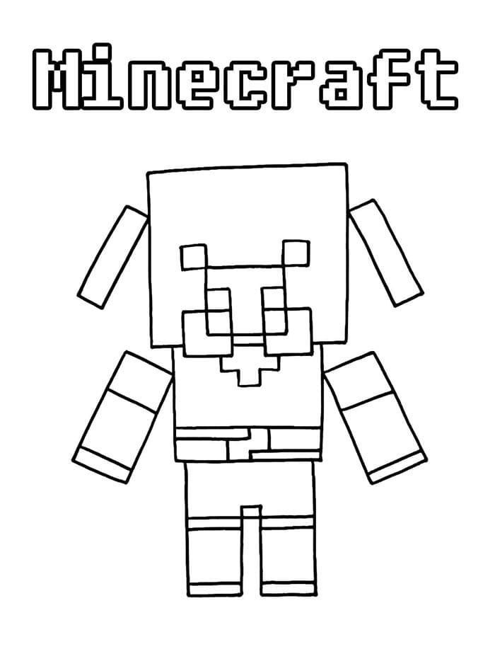Zdarma Tisknutelný Minecraft omalovánka