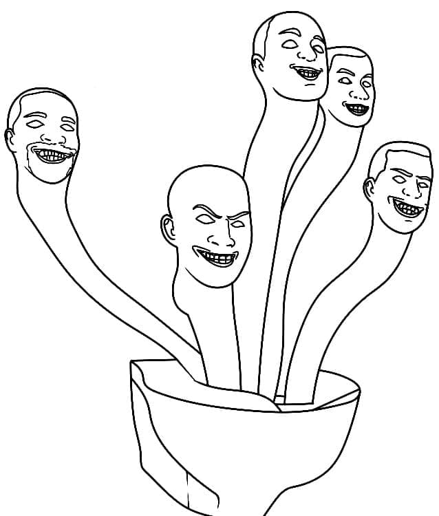 Zdarma Tisknutelný Skibidi Toilet omalovánka