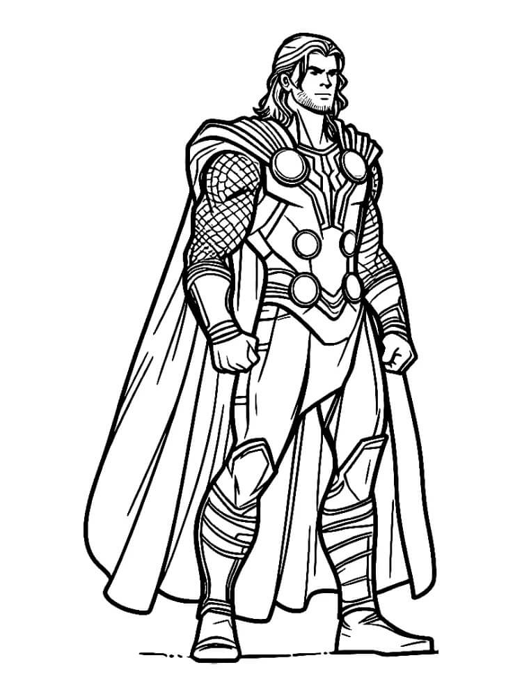 Zdarma Tisknutelný Thor omalovánka