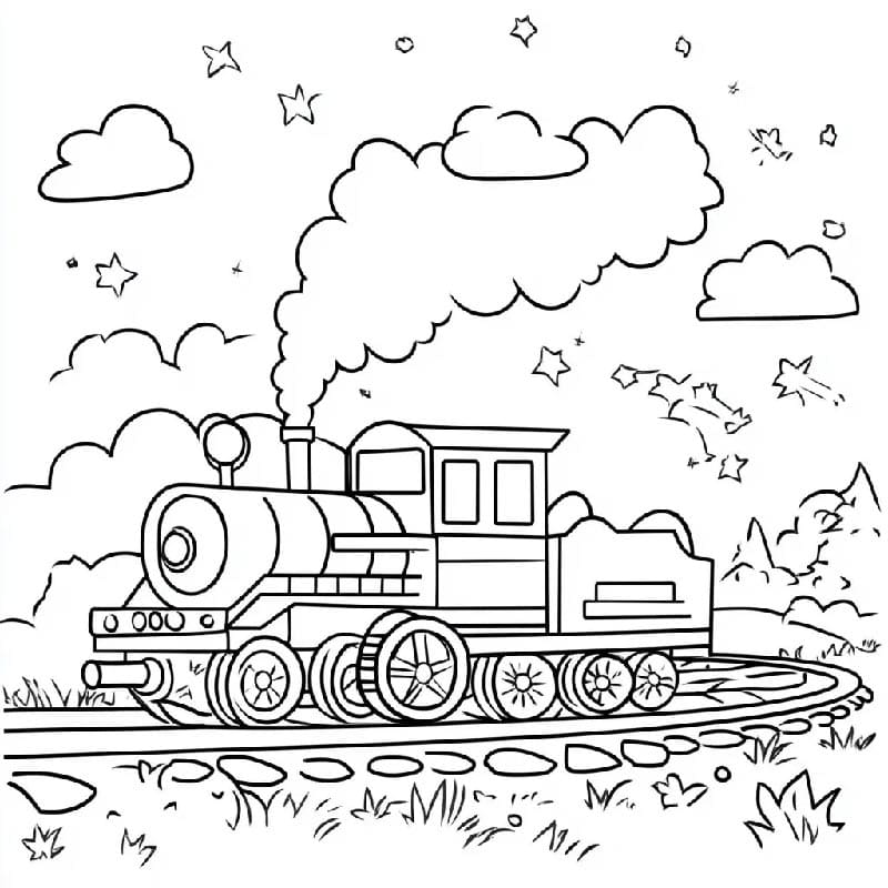Zdarma Tisknutelný Vlak omalovánka
