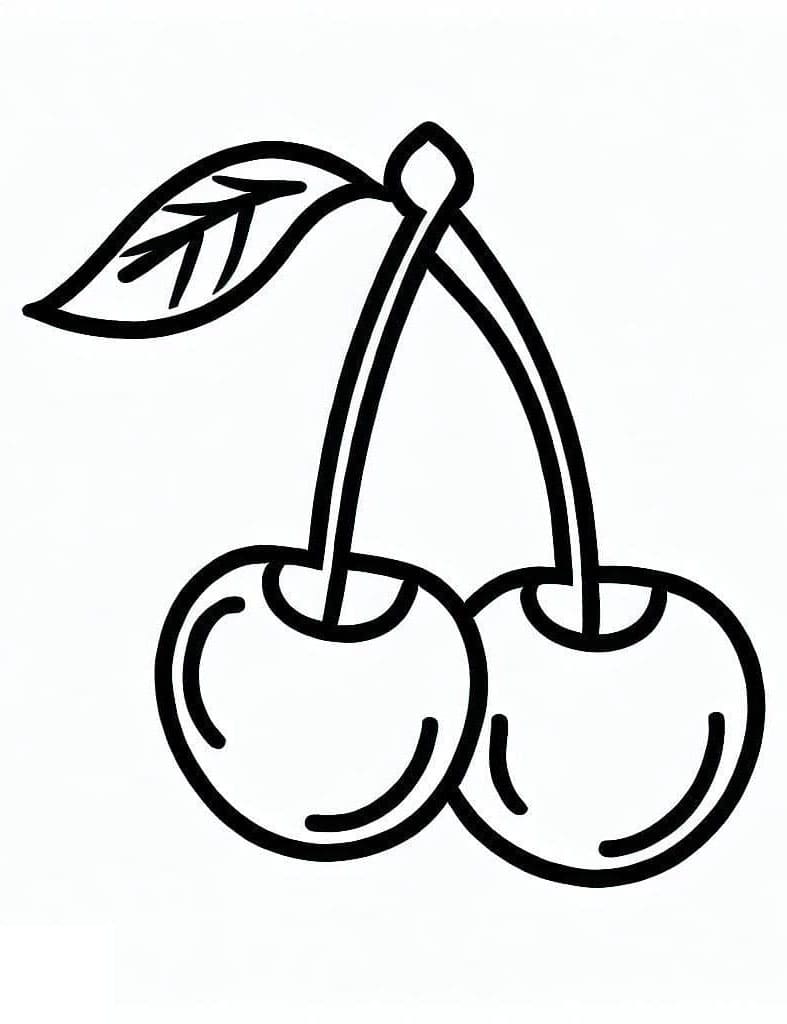 Zdarma Třešeň Obrázek omalovánka