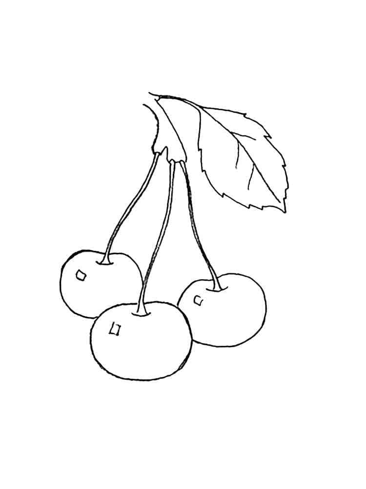 Zdarma Třešeň k Tisku pro Děti omalovánka
