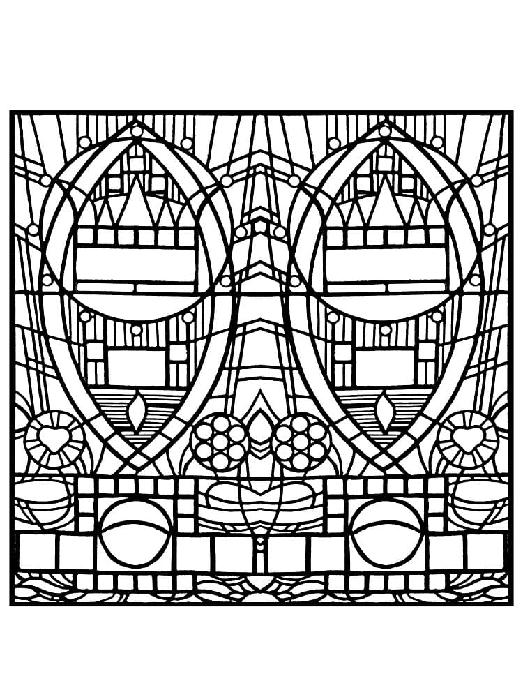 Zdarma Vitráž pro Dospělé Osoby omalovánka