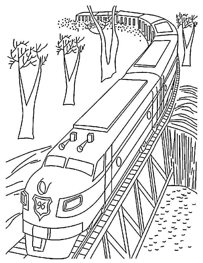 Zdarma Vlak Vymalovatelné omalovánka