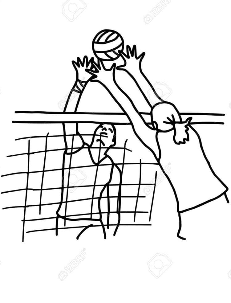 Zdarma Volejbal Obrázek omalovánka