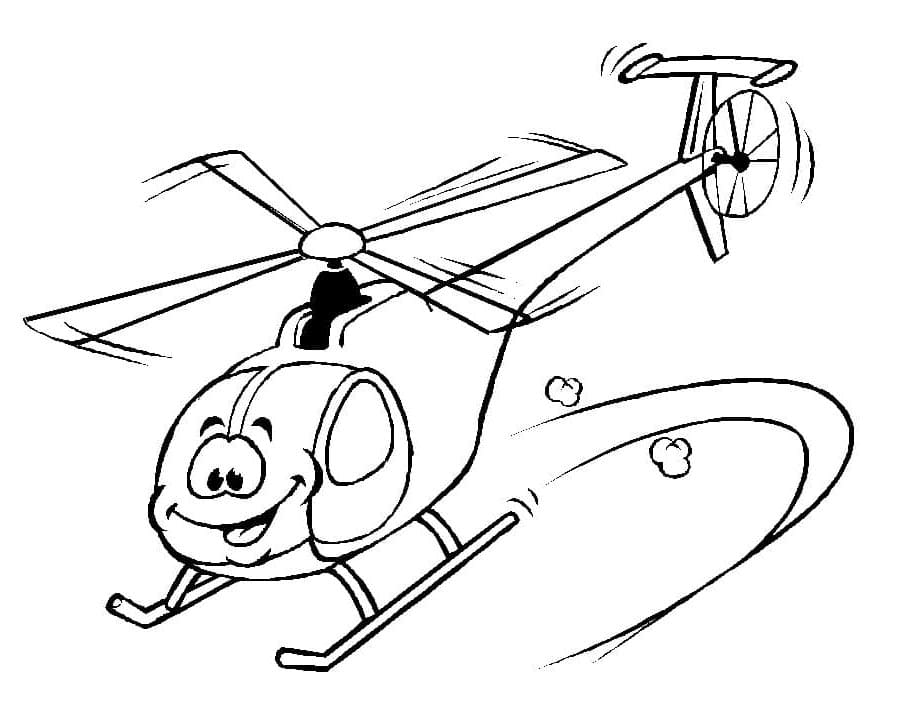 Zdarma Vrtulník k Tisku pro Děti omalovánka