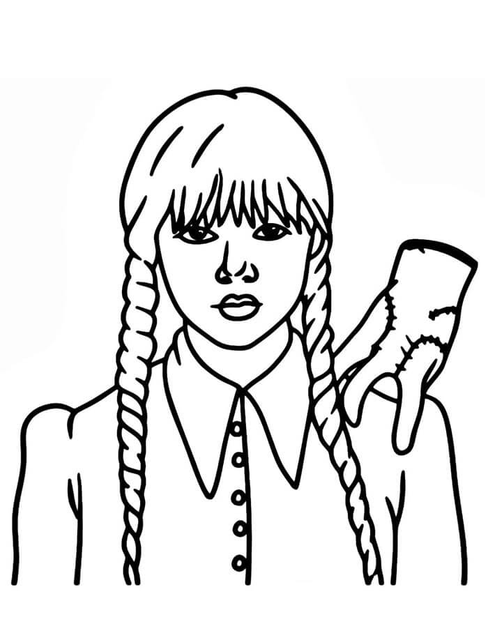 Zdarma Wednesday pro Malé Děti omalovánka