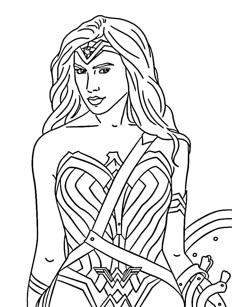 Zdarma Wonder Woman k Tisku pro Děti omalovánka
