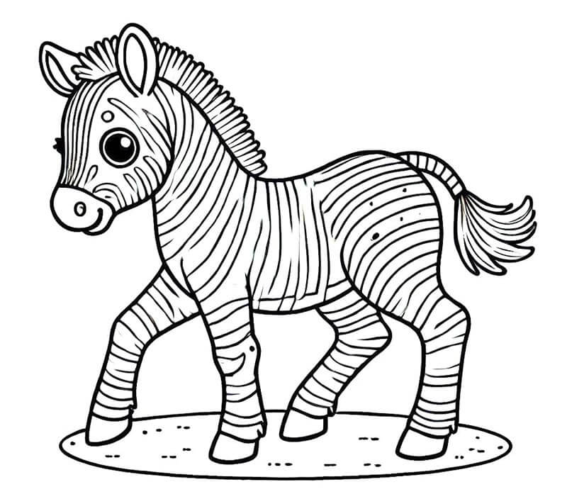 Zdarma Zebra Vymalovatelné omalovánka