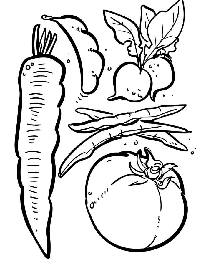 Zdarma Zelenina pro Malé Děti omalovánka
