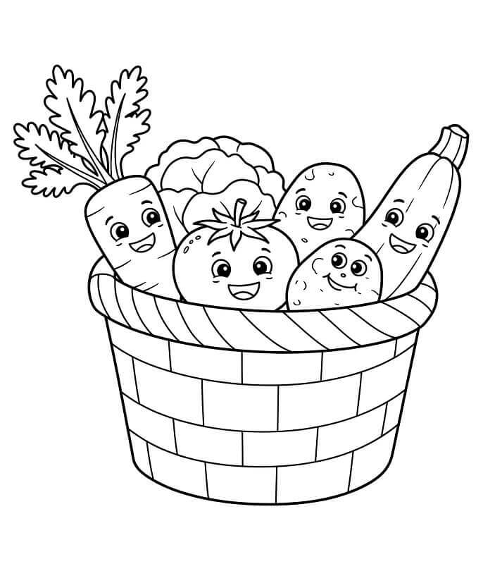 Zdarma Zelenina omalovánka