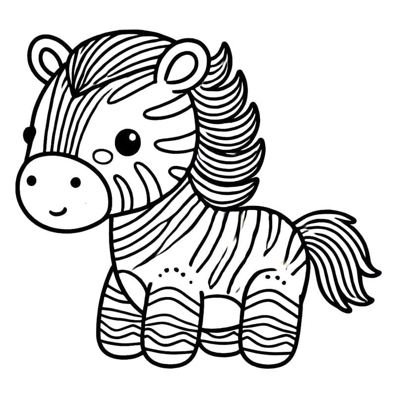 Zebra Zdarma Tisknutelná omalovánka