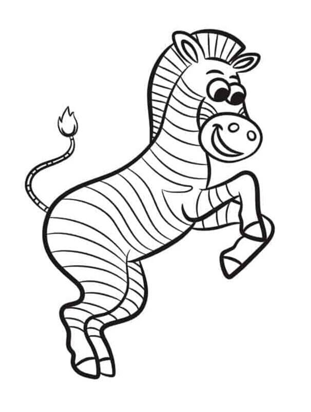 Zebra pro 5leté Děti omalovánka