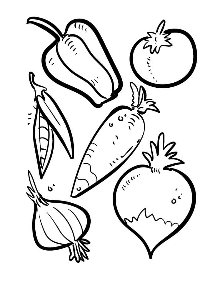 Zelenina Zdarma Vymalovatelné Obrázek omalovánka
