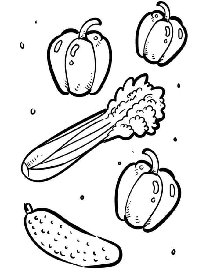 Zelenina pro 4leté Děti omalovánka