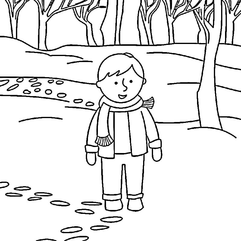 Zima Zdarma Vymalovatelné Obrázek omalovánka