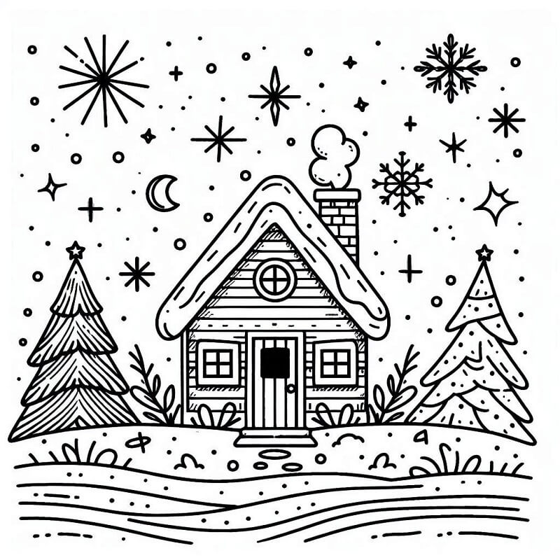 Zima Zdarma pro Děti omalovánka