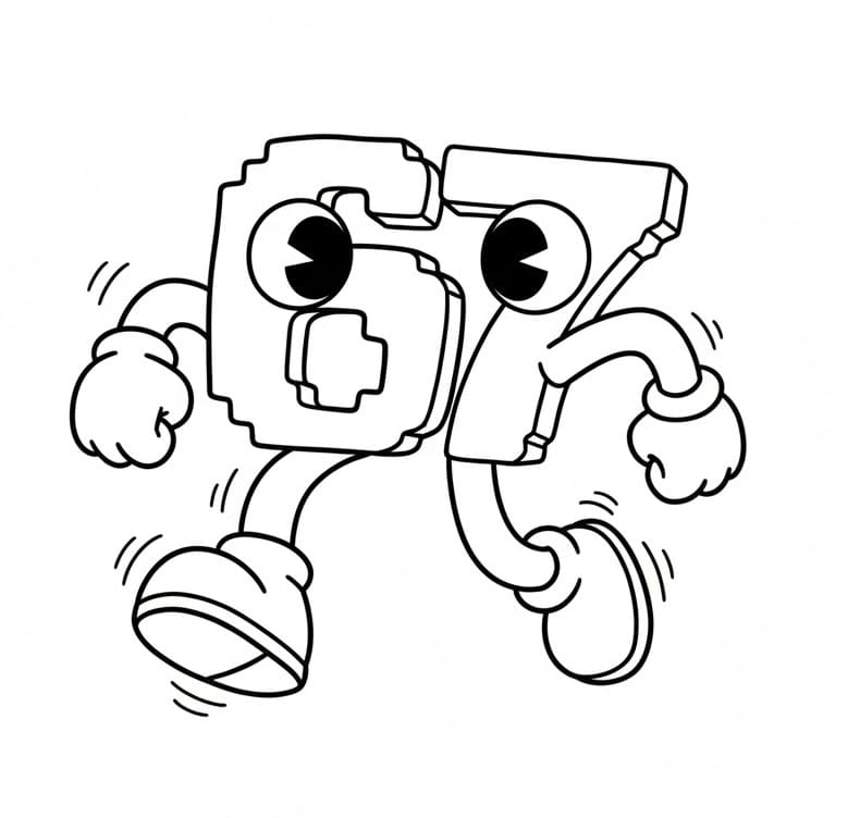 67 Brainrot pro děti 1 rok omalovánka