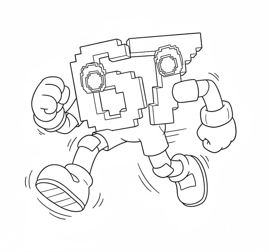 67 Brainrot pro děti 3 roky omalovánka