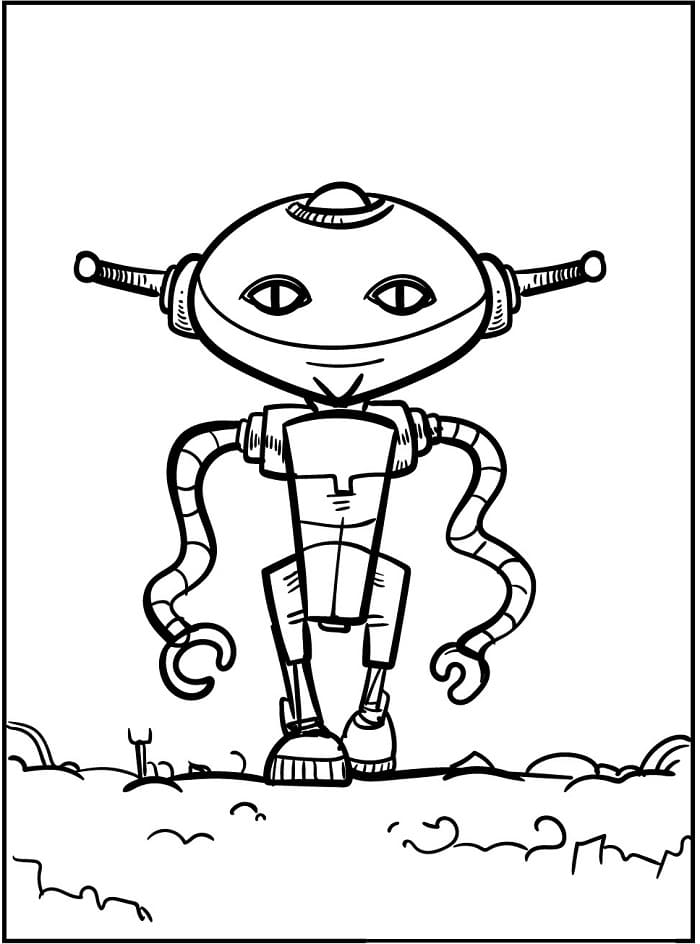 Animovaný Robot omalovánka