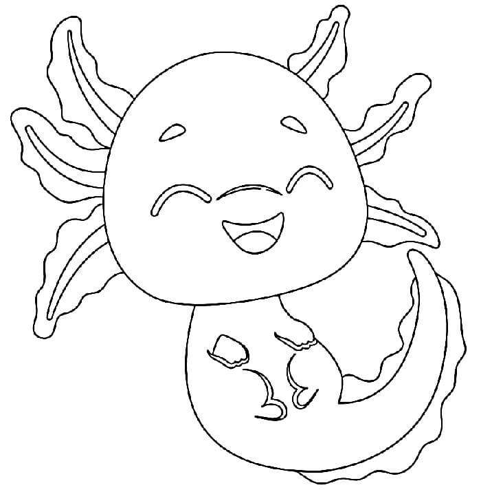 Axolotl Zdarma pro Děti omalovánka