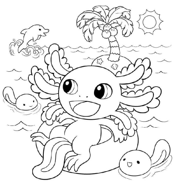 Axolotl k Vytisknutí omalovánka