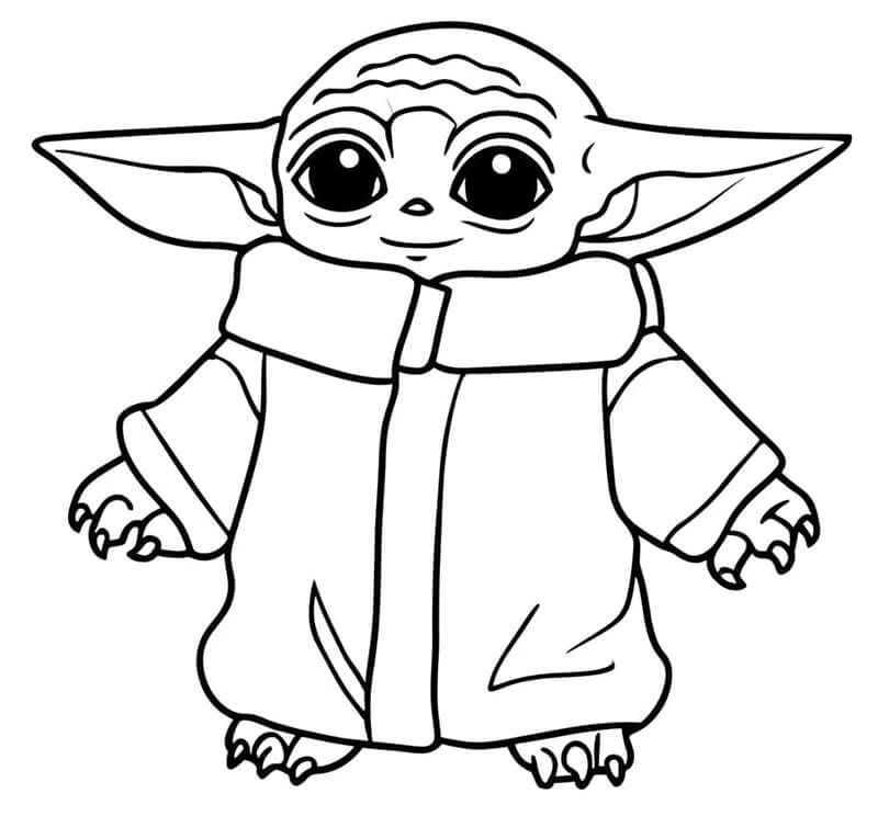 Baby Yoda Tisknutelné pro Děti omalovánka