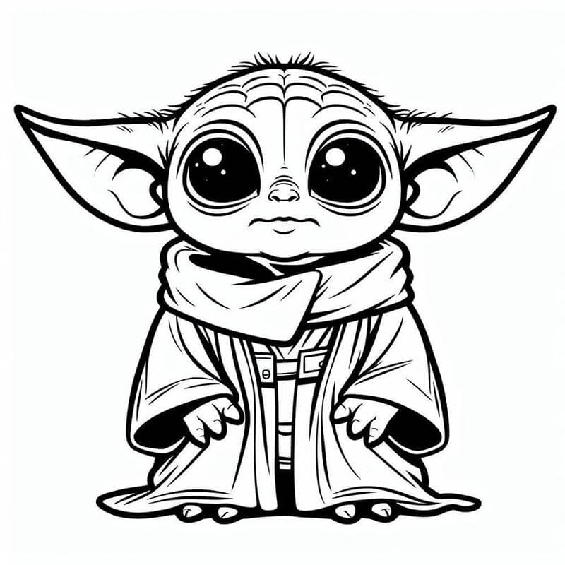 Baby Yoda k Vymalování omalovánka