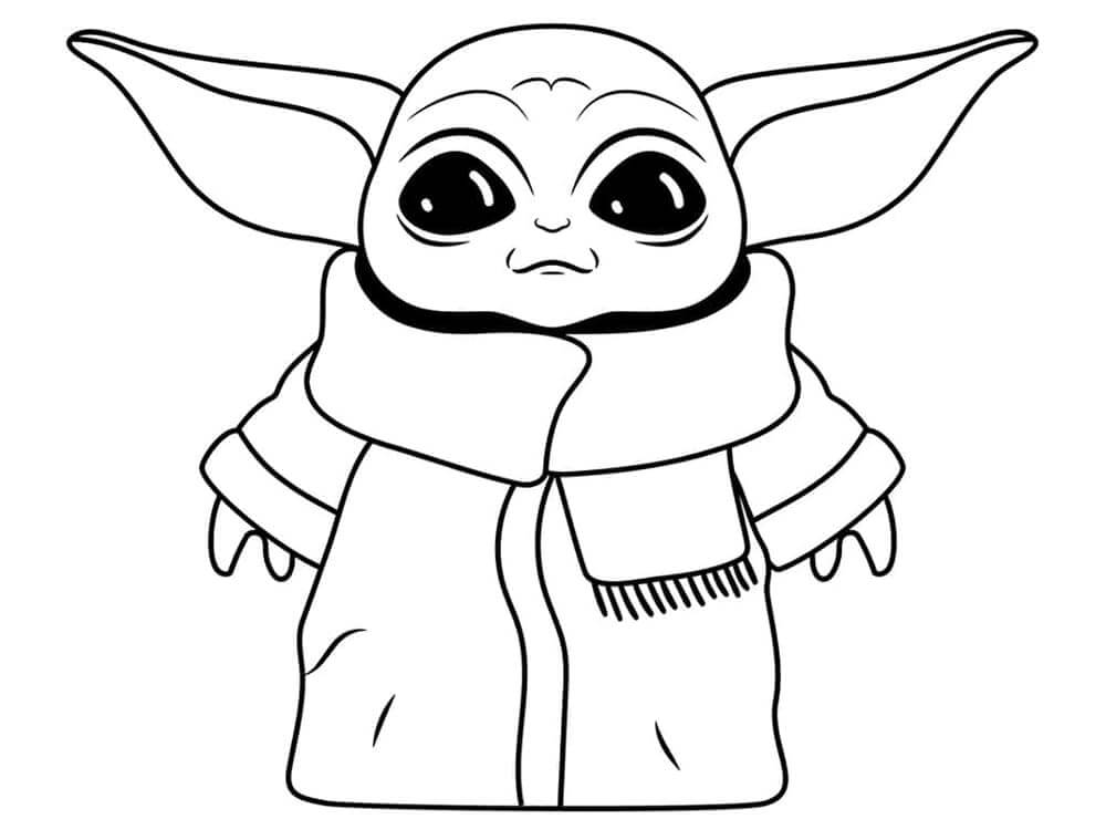 Baby Yoda k Vytisknutí omalovánka