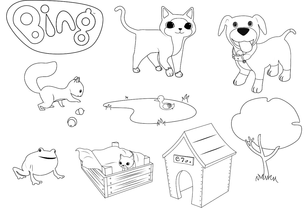 Bing a Flop Dva omalovánka