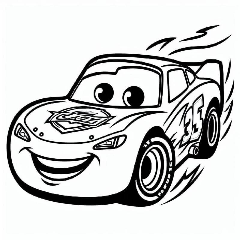 Blesk McQueen k vybarvení omalovánka