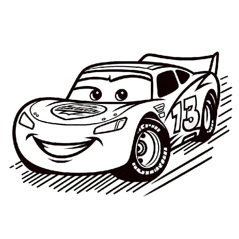 Blesk McQueen pro děti omalovánka