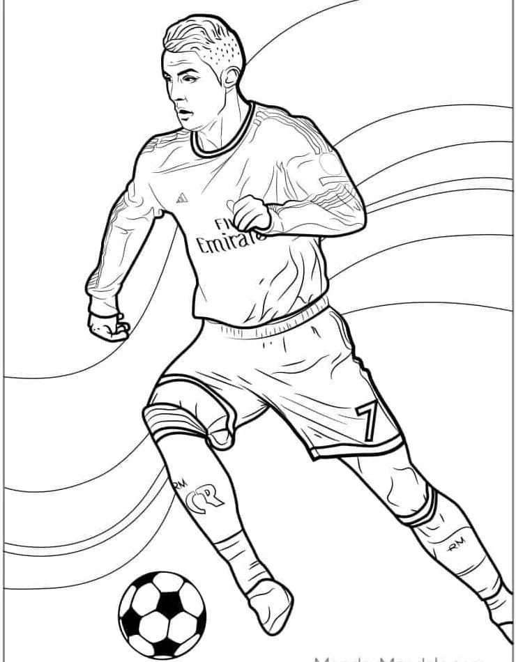 Cristiano Ronaldo Tisknutelný Zdarma omalovánka