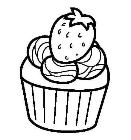 Cupcake Tisknutelný Zdarma omalovánka
