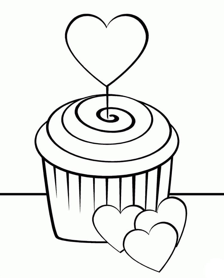 Cupcake k Vytisknutí omalovánka