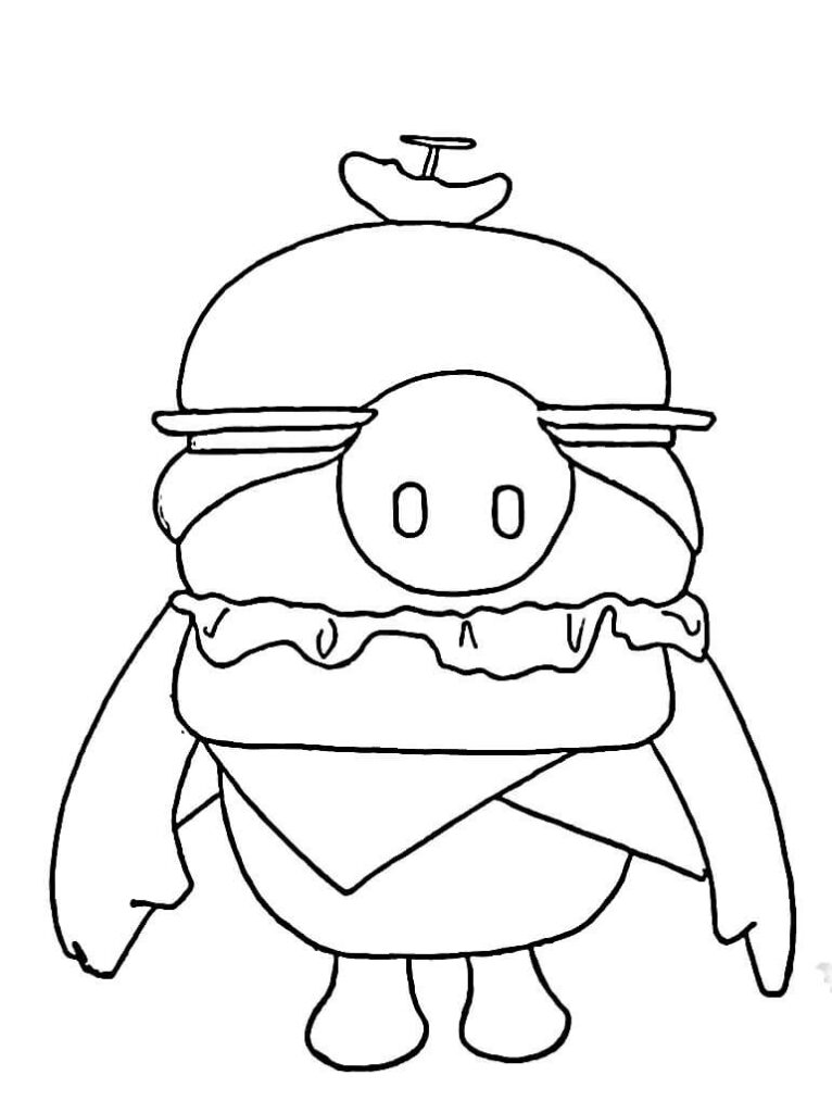 Omalovánka Fall Guys Tisknutelný pro Děti