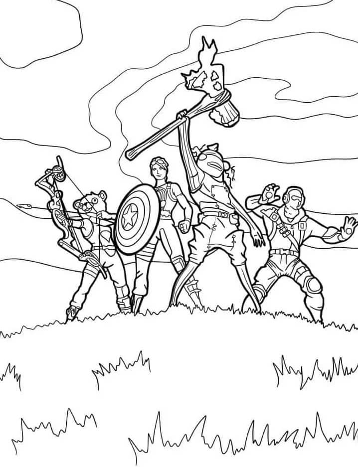 Fortnite Tisknutelný Zdarma omalovánka