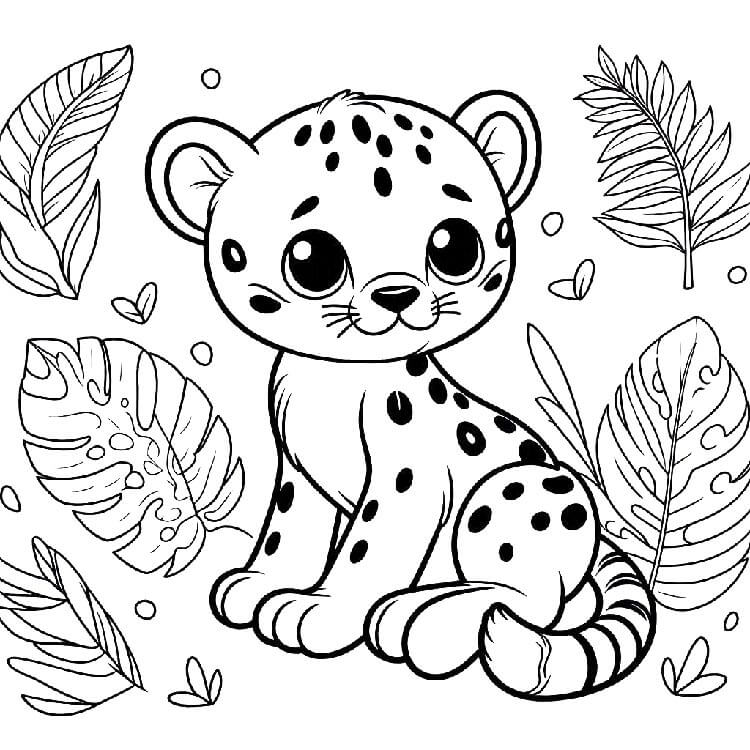 Gepard Zdarma Tisknutelná omalovánka