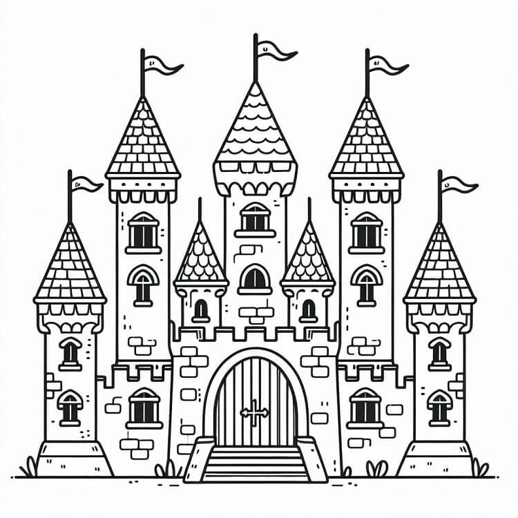 Hrad Tisknutelný Zdarma omalovánka