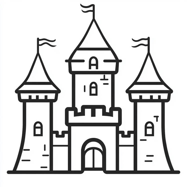 Hrad pro 1leté Děti omalovánka