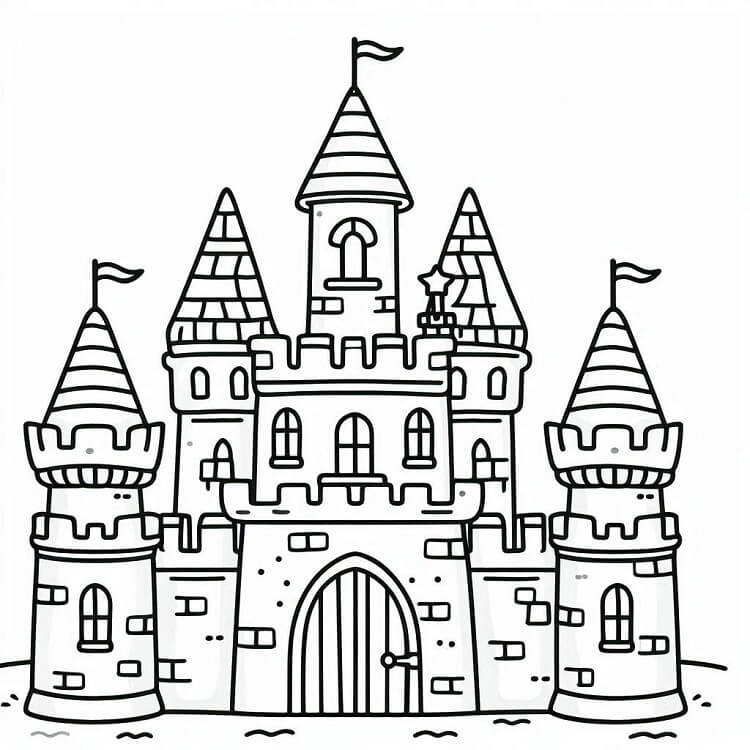 Hrad pro 2leté Děti omalovánka