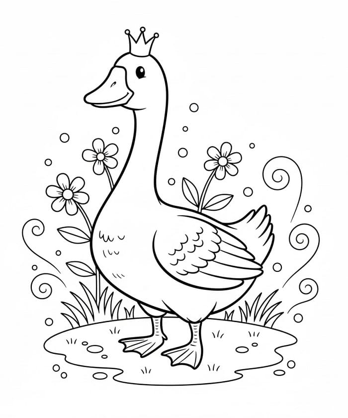 Husa s korunou omalovánka